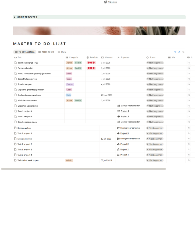 Digitale Notion Planner