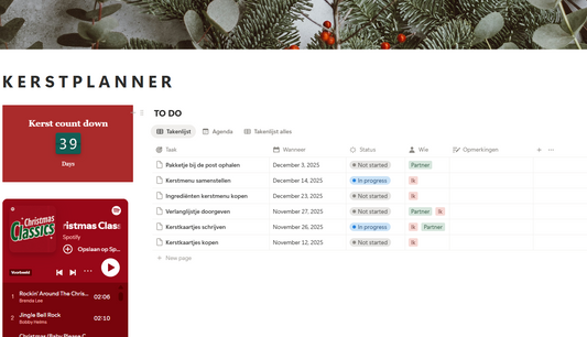 Gratis kerstplanner - Notion