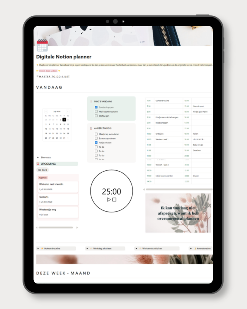 Digitale Notion Planner